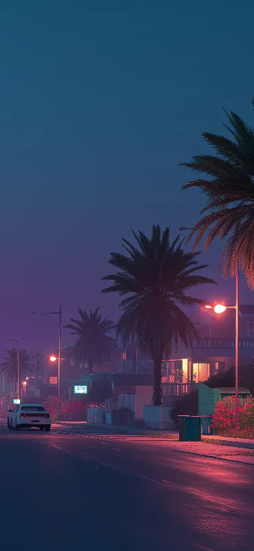 Neon evening breeze mobile wallpaper