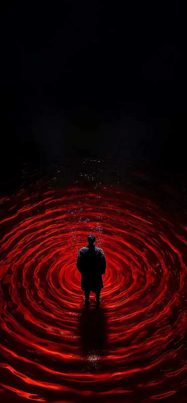 A man standing in a red circle aesthetic full hd wallpaper