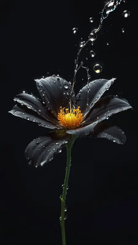 Dark flower full hd Android wallpaper