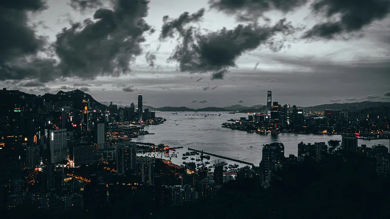 Beautiful city at night 4k dark wallpaper