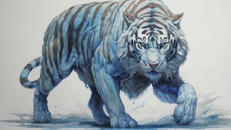 White tiger 4k Ai created wallpaper