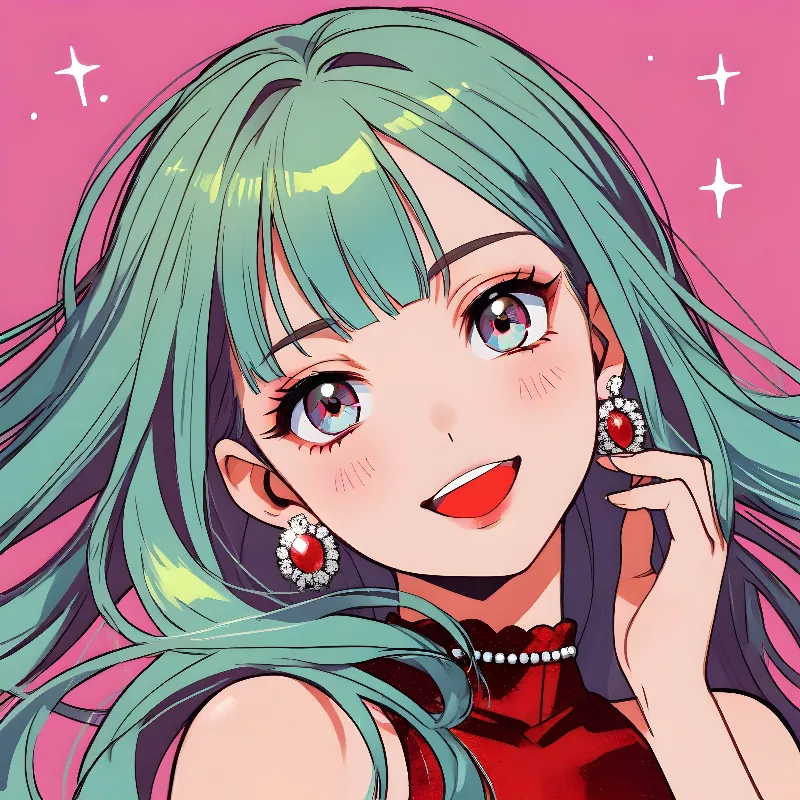 Cute anime girl smilling