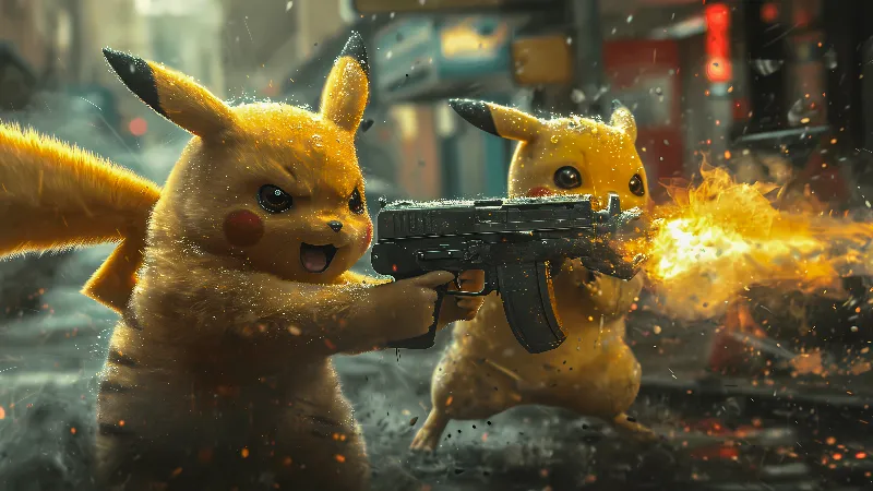 Pikachu warrior 4k wallpaper