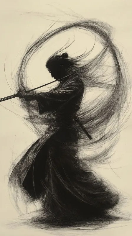 Samurai drawing art full hd wallpaper