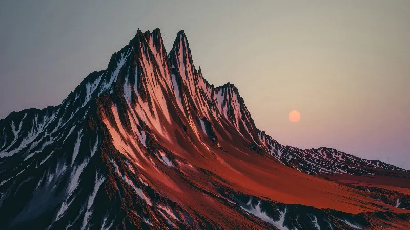 Sunset on mountain 4k desktop wallpaper