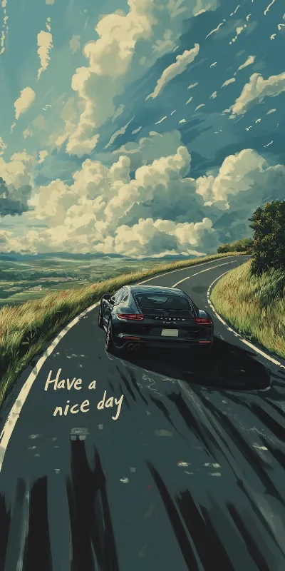 Anime road trip full hd wallpaper