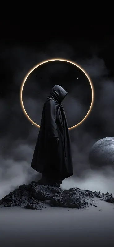 Standing god on the moon