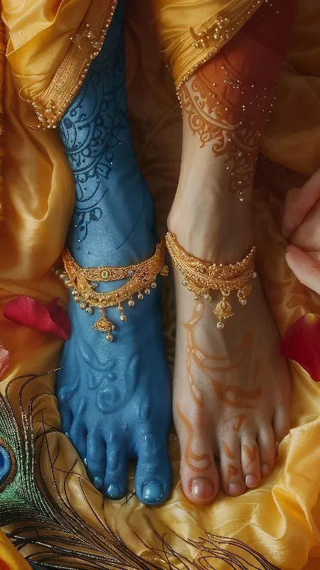 Radhe Krishna ji foot ai created full hd wallpaper