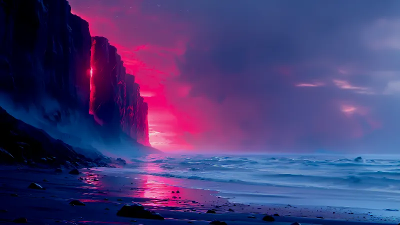 Mysterious dark sea 4k wallpaper