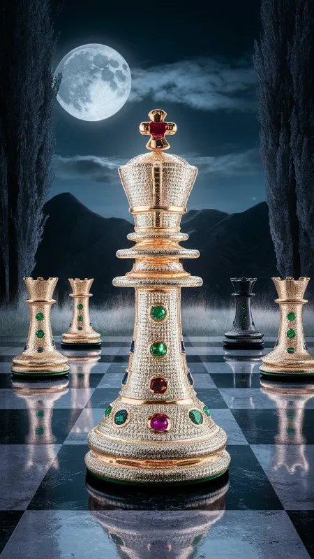 Chess King 👑 hd night wallpaper