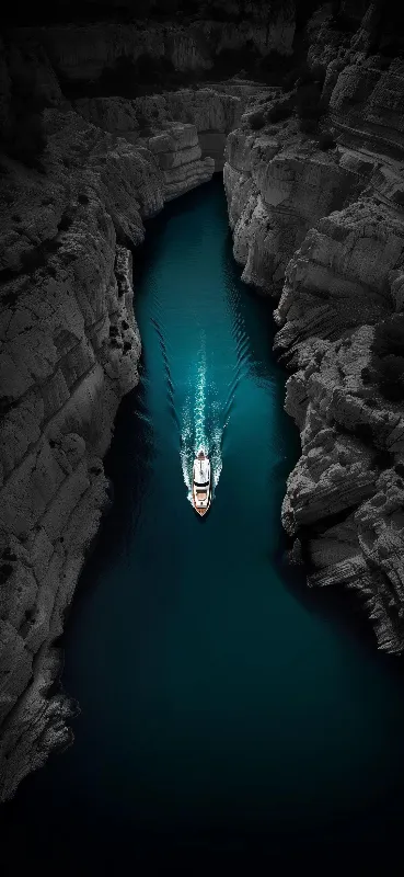 Yatch in mountains full hd wallpaper