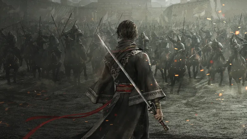 Lone Warrior Facing Army Epic Medieval Battle Fantasy Wallpaper [4K]