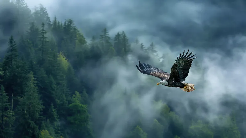Eagle flying 4k desktop wallpaper 
