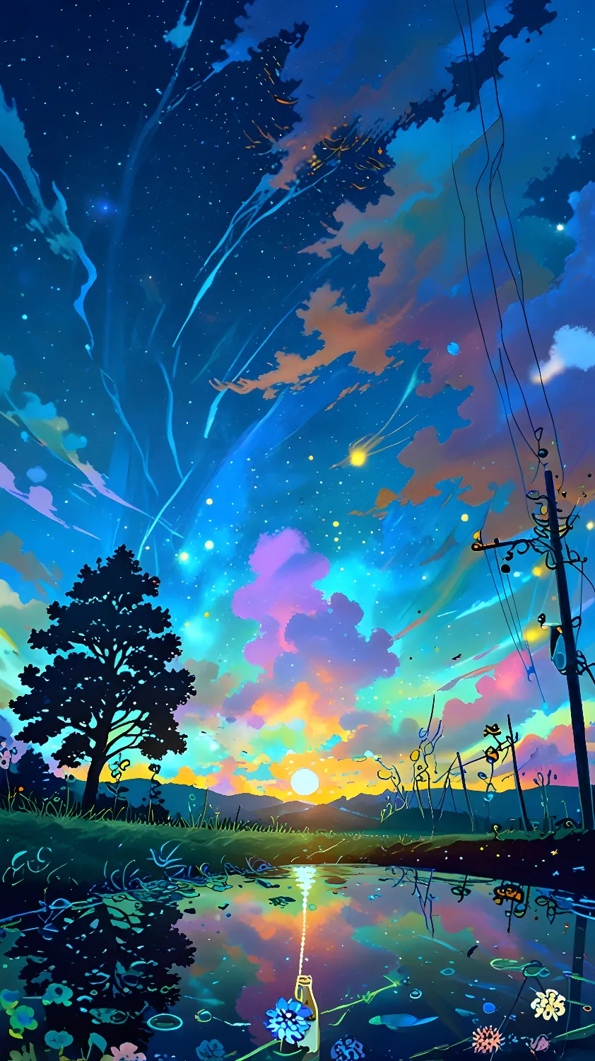 Anime lofi background 