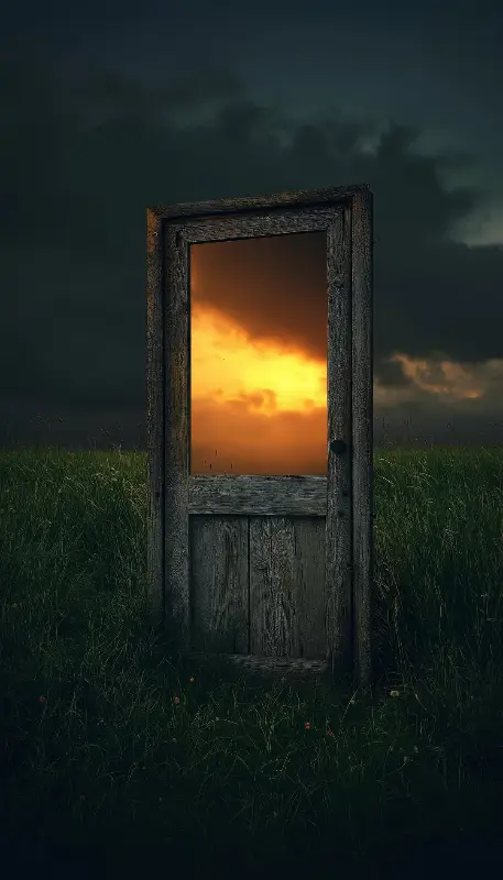 Mysterious door 4k wallpaper
