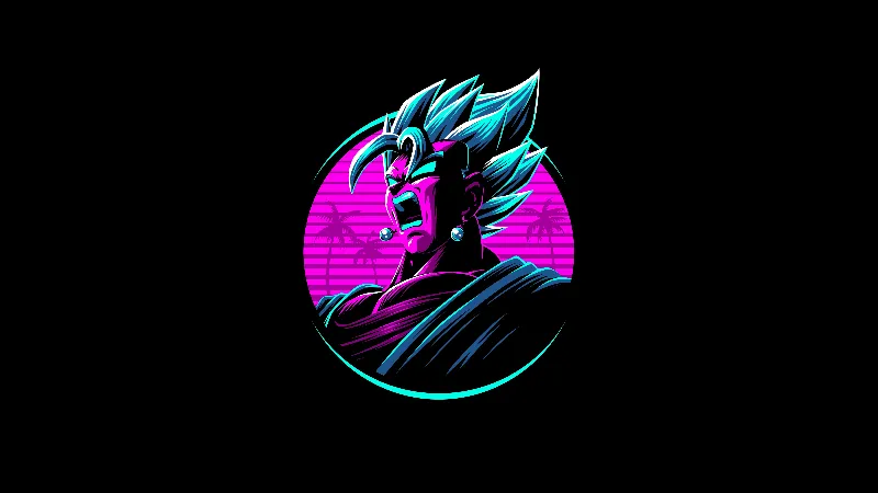 Vegito dragon ball z neon dark 4k wallpaper