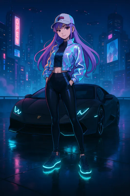 The Cyberpunk Queen & Her Lamborghini