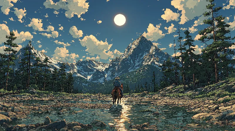 Moon sets over the mountains