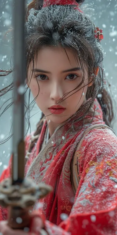 Warrior girl ai created full hd wallpaper