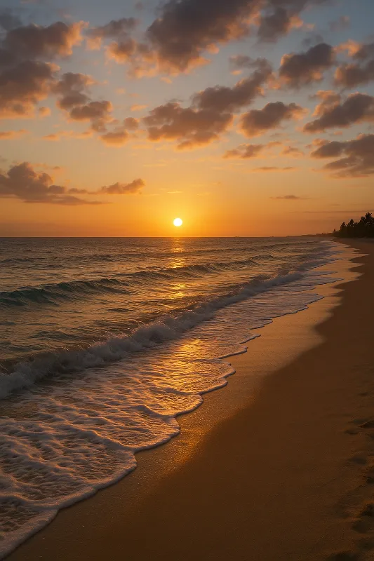 Super keren indah sunset pantai
