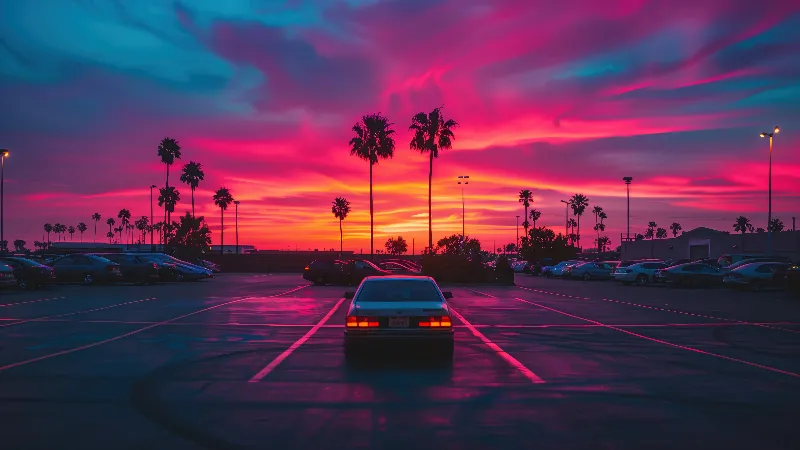 Sunset sky park 4k desktop wallpaper
